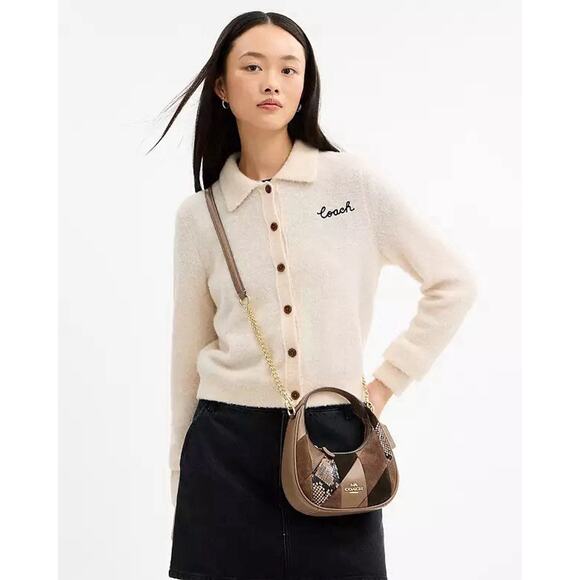 NWT Coach Carmen Mini Crossbody Bag in Patchwork CCE64 Gunmetal/Olive Multi - Picture 8 of 12